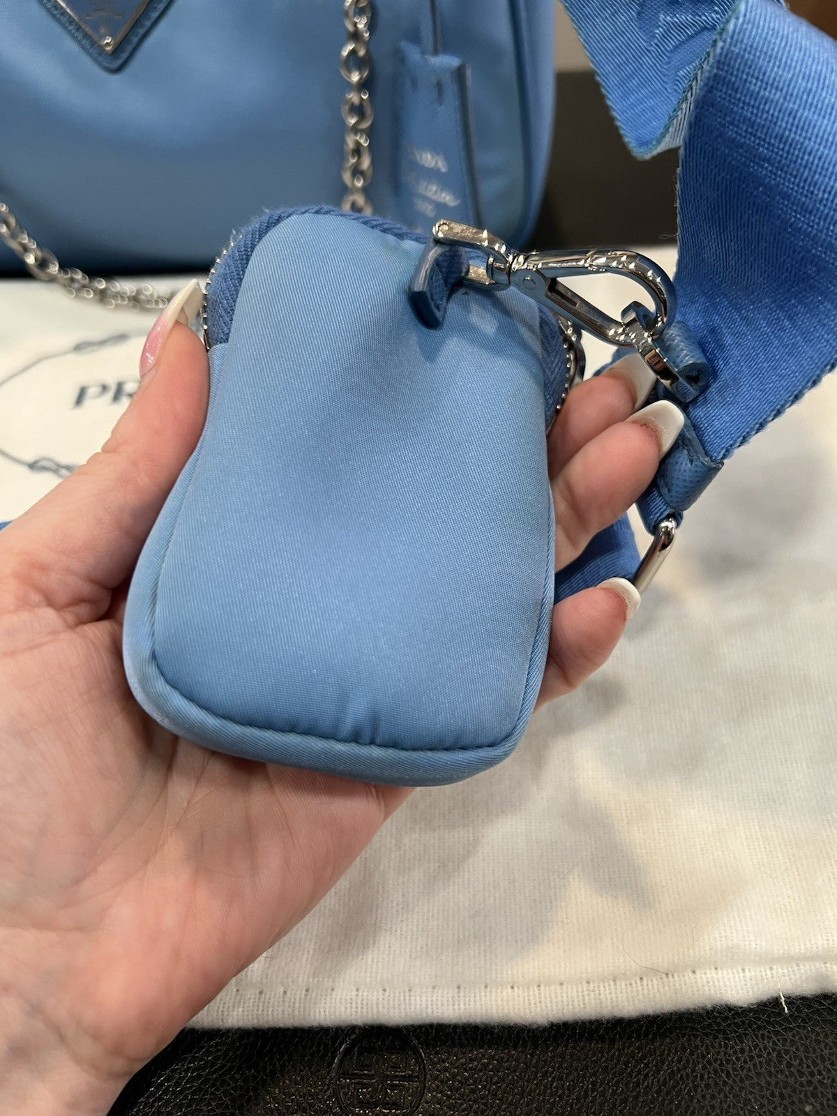 Prada Re-Edition 2005 Shoulder Tessuto Blue Nylon Shoulder Bag