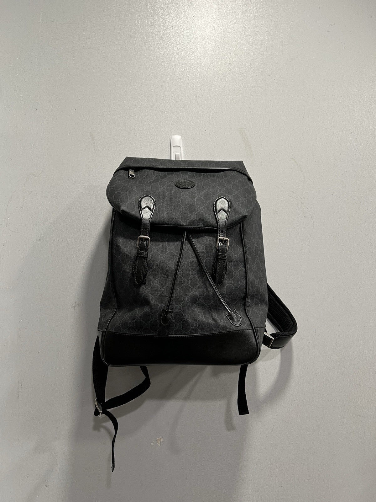 Gucci GG Black Supreme Azalea Medium Retro Backpack