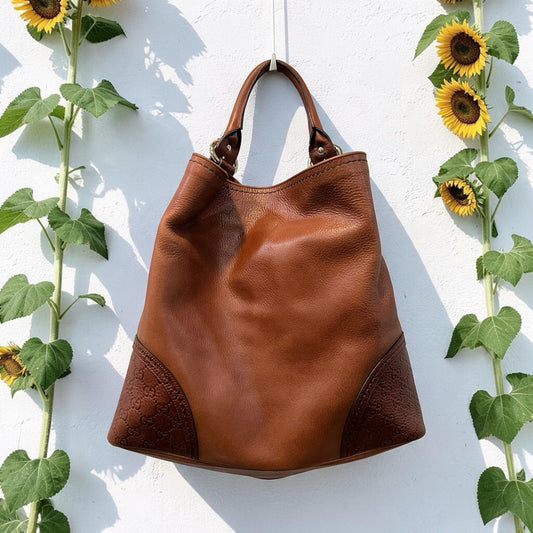 Gucci Leather Large Signoria Cognac Large Hobo Bag W/Authenticity