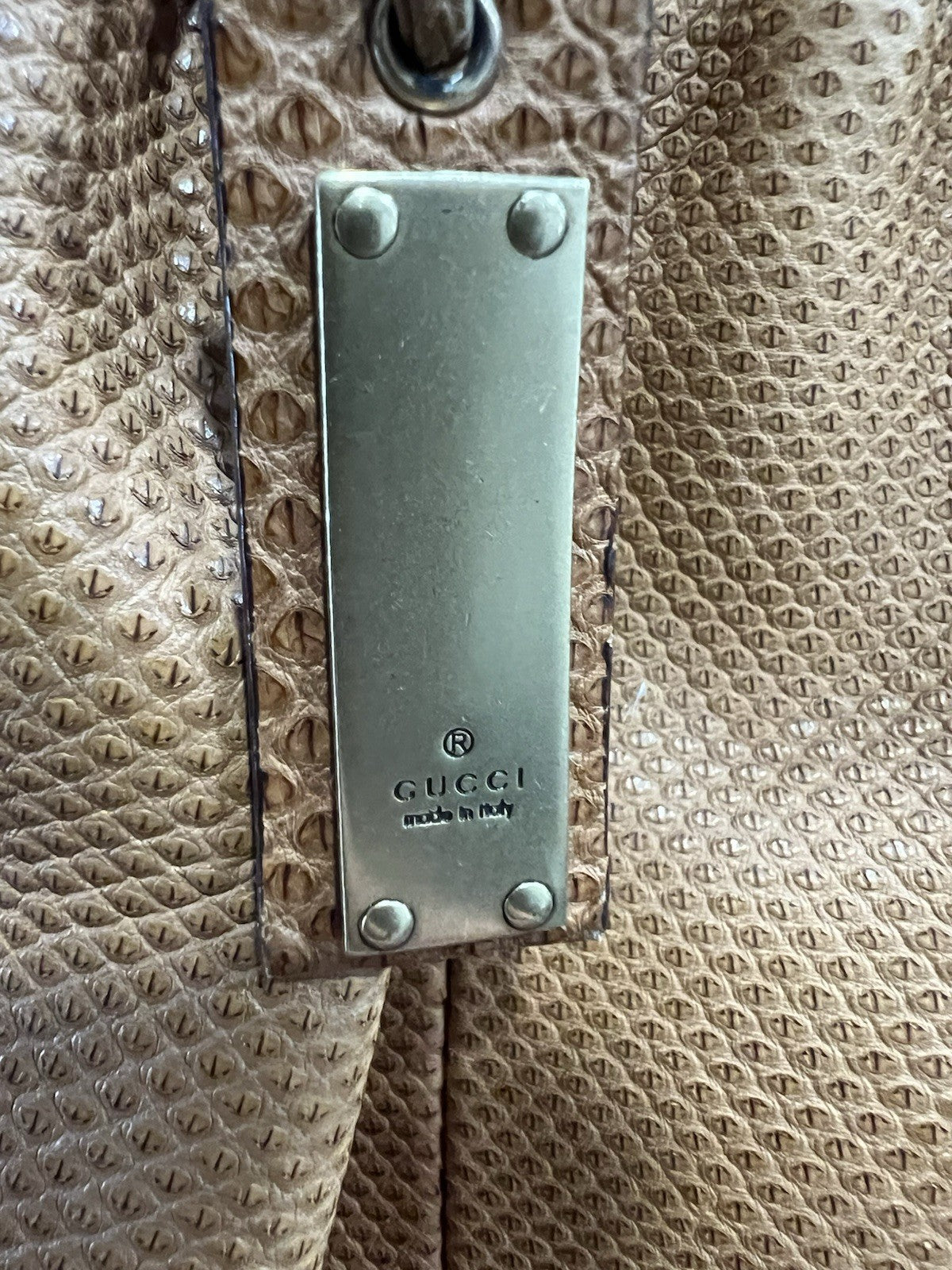 Gucci Vintage Lizard Cognac Limited Edition Handbag