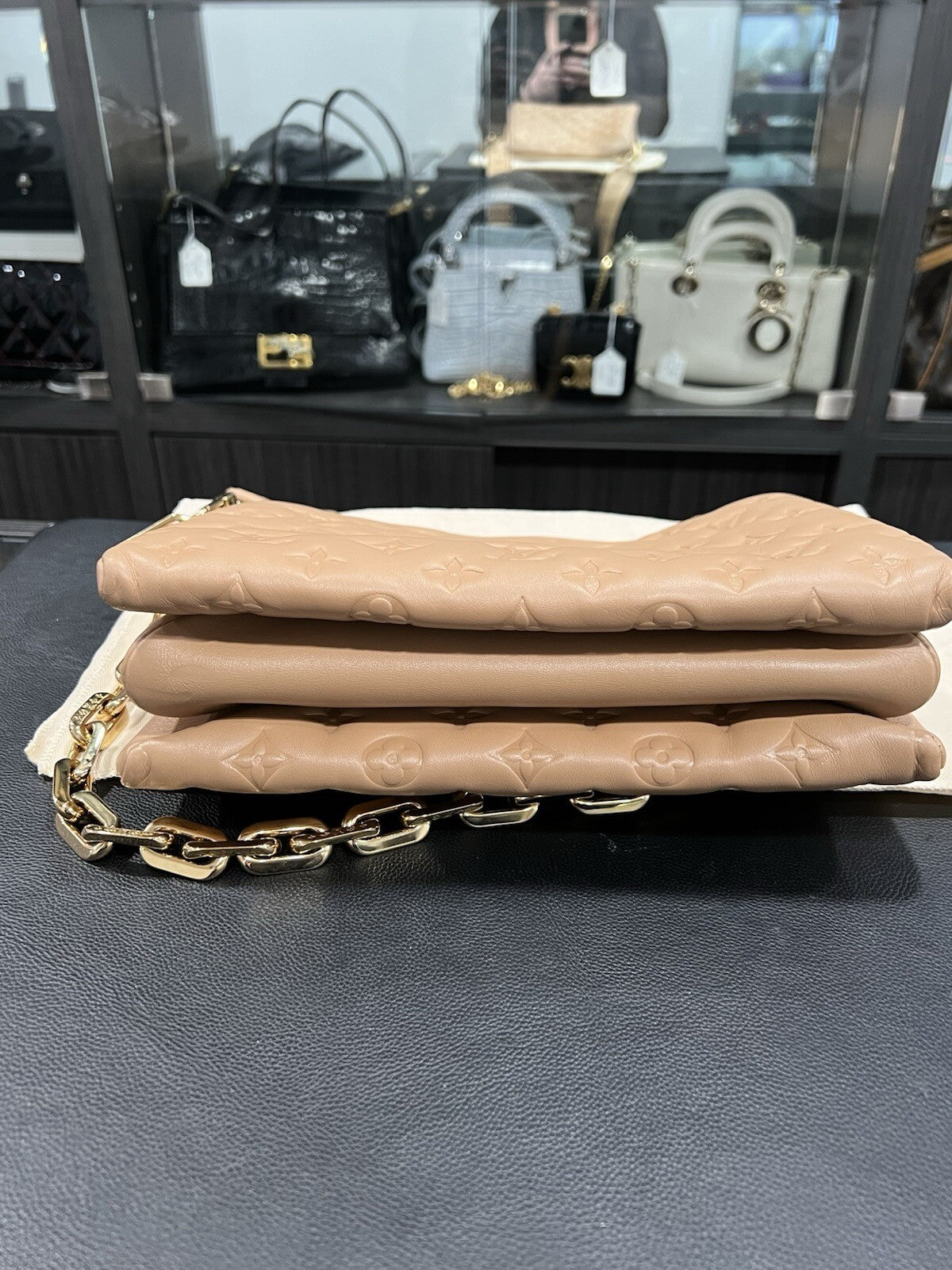 Louis Vuitton Camel Coussin PM W/Duster