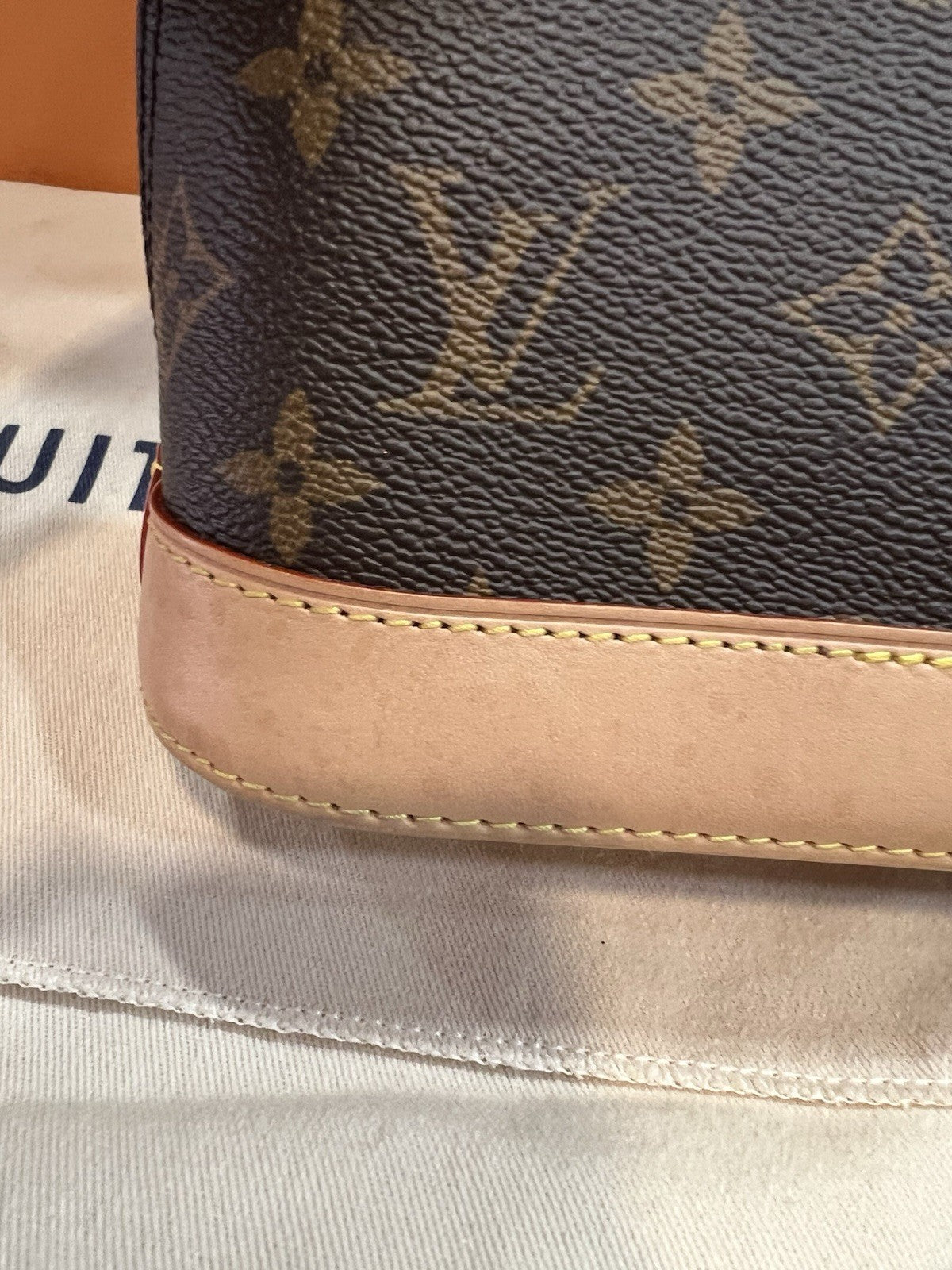 Louis Vuitton Monogram BB Alma With Box Duster Lock Key Receipt Retail $2000