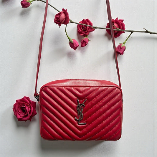 Saint Laurent Matelassé Calfskin Lou Camera Crossbody Bag MSRP $1950