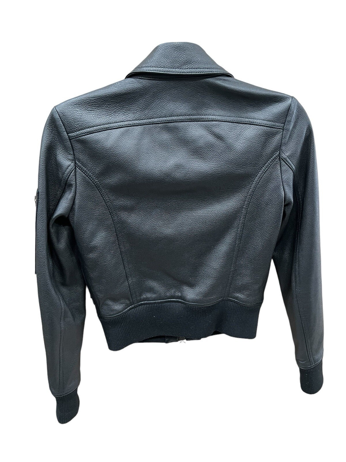 Tod's Women's Black Leather Pilot Leather Jacket Size XS Retail $4k