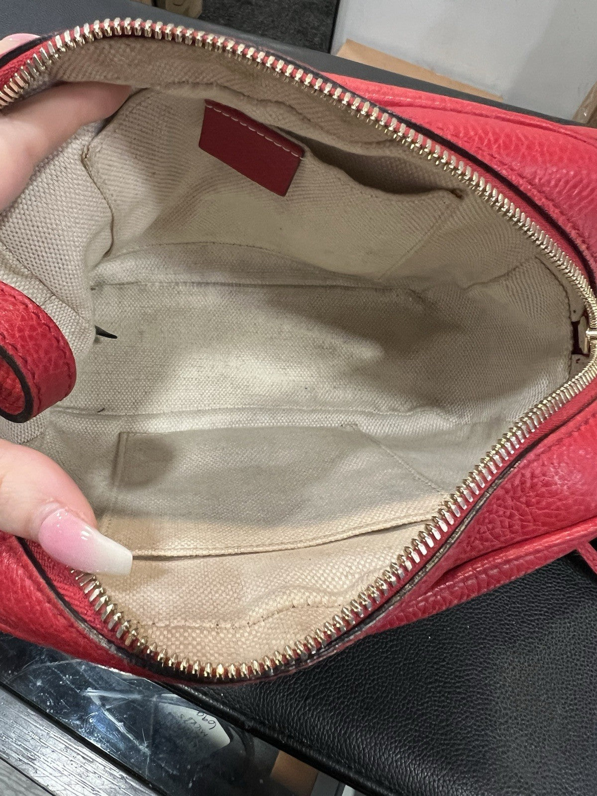 Gucci Red Soho Crossbody Bag With Box Duster & Authenticity