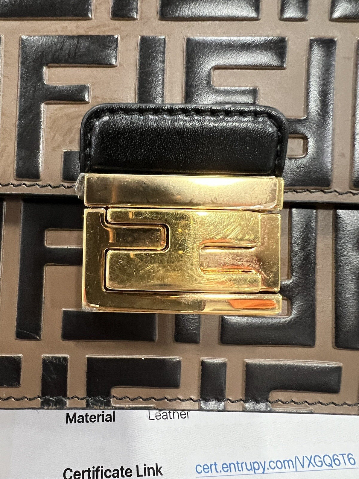 Fendi Kan U Small Top Handle Bag W/Certificate of Authenticity