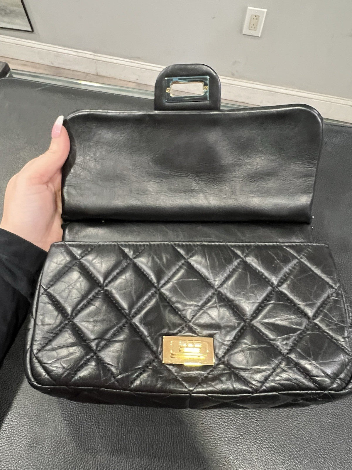 Chanel Small 2.55 Reissue Flap Hanger Bag W/Duster & Authenticity