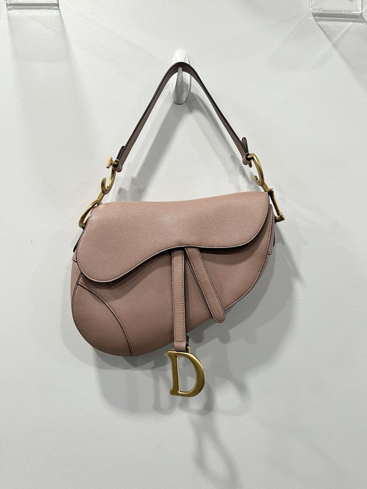 Chrisitan Dior Blush Grained Calfskin Saddle Bag