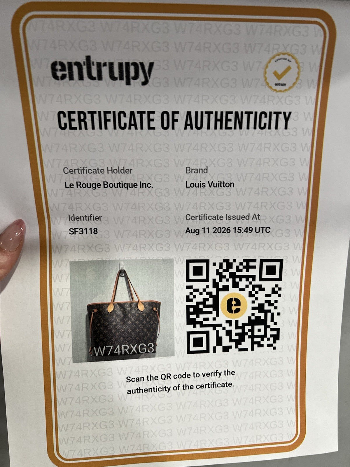 Louis Vuitton Monogram Neverfull MM W/Certificate Of Authenticity Retail $2240