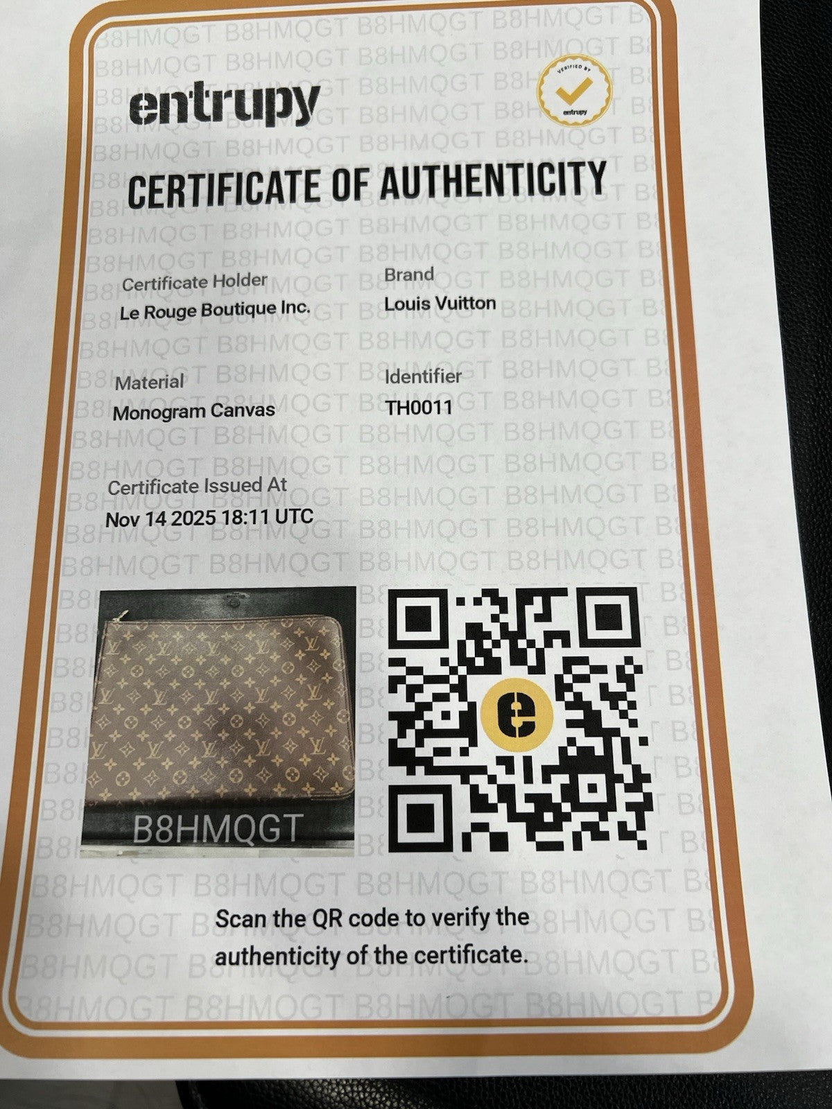 Louis Vuitton Poche Documents Portfolio Case W/Duster & Authenticity