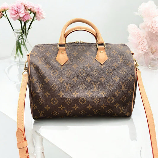 Louis Vuitton Monogram Speedy Bandouliere 30 W/Lock & Key