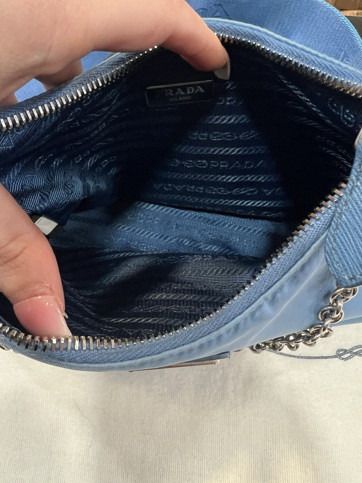 Prada Re-Edition 2005 Shoulder Tessuto Blue Nylon Shoulder Bag