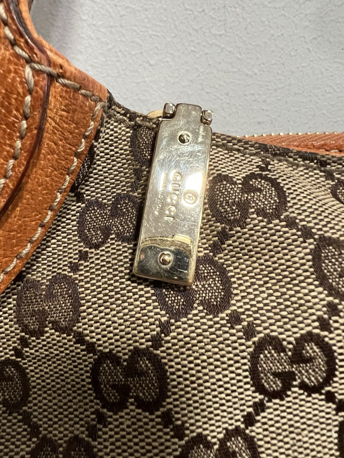 Gucci GG Canvas Bit Creole Shoulder Bag With Authenticity