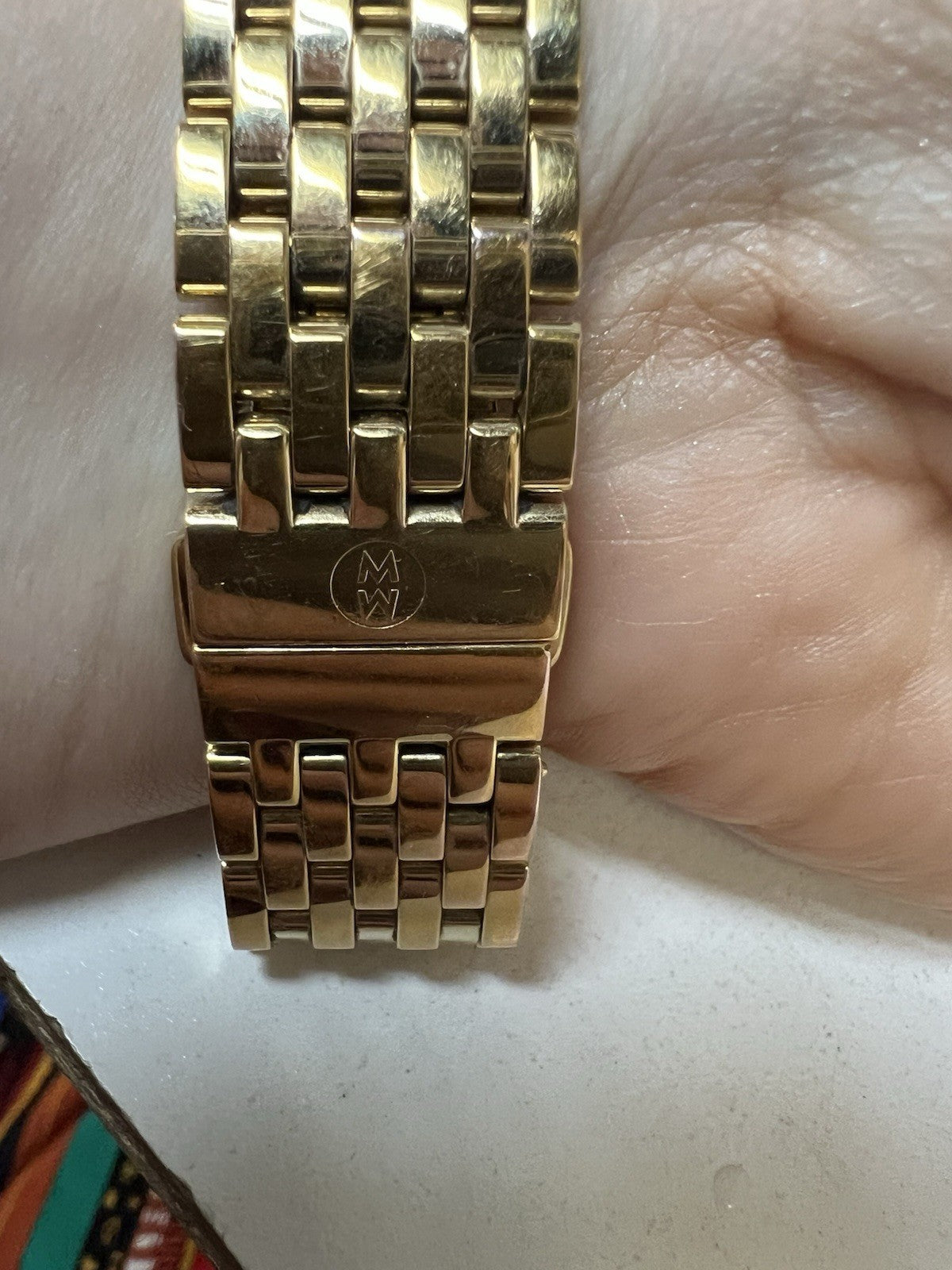 Michele 18k Gold Plated Diamond Bezel Chronograph MW21A01B0968