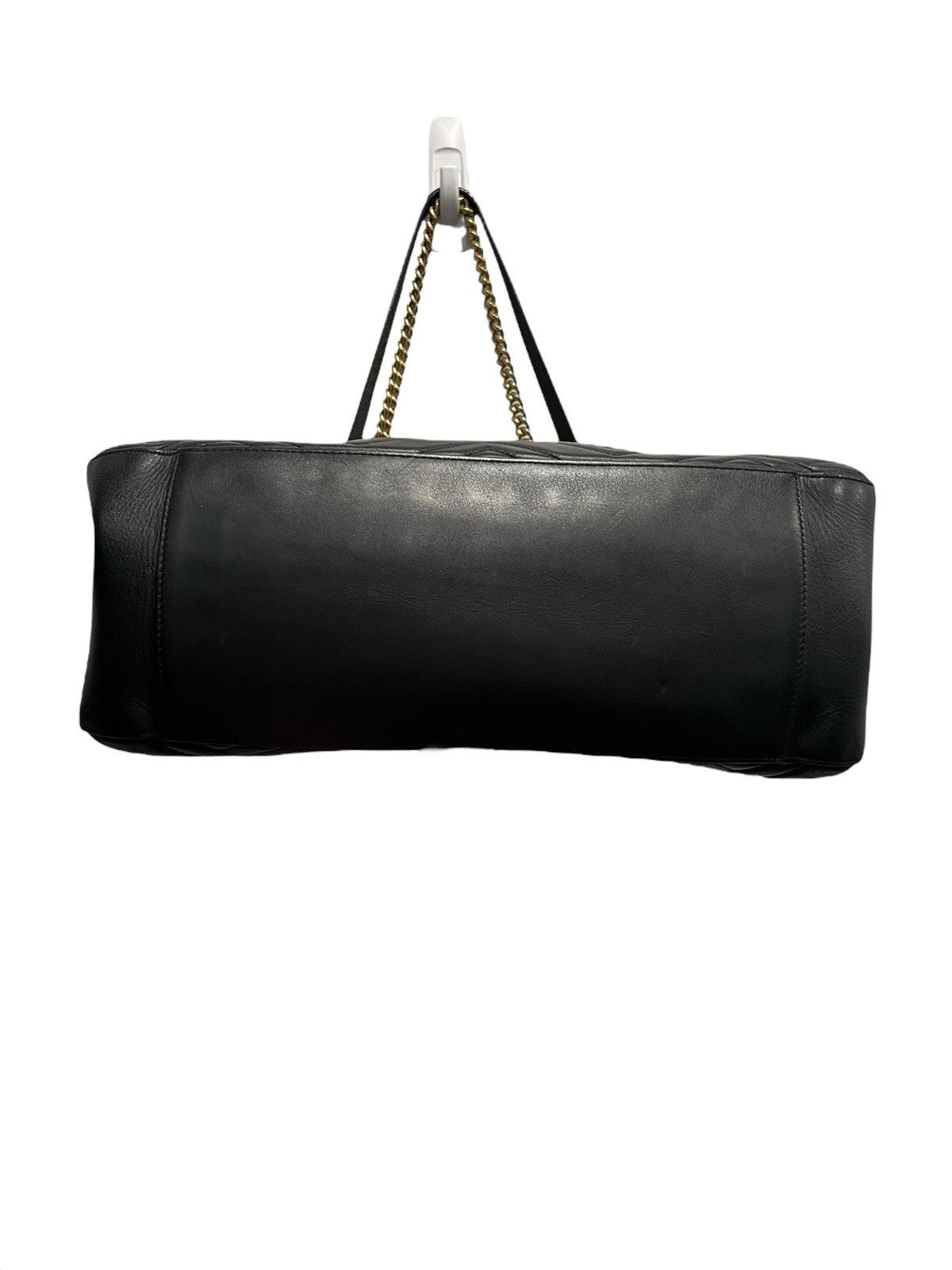 Gucci Marmont Black Gold Hardware Chevron Medium Tote Retail $2800