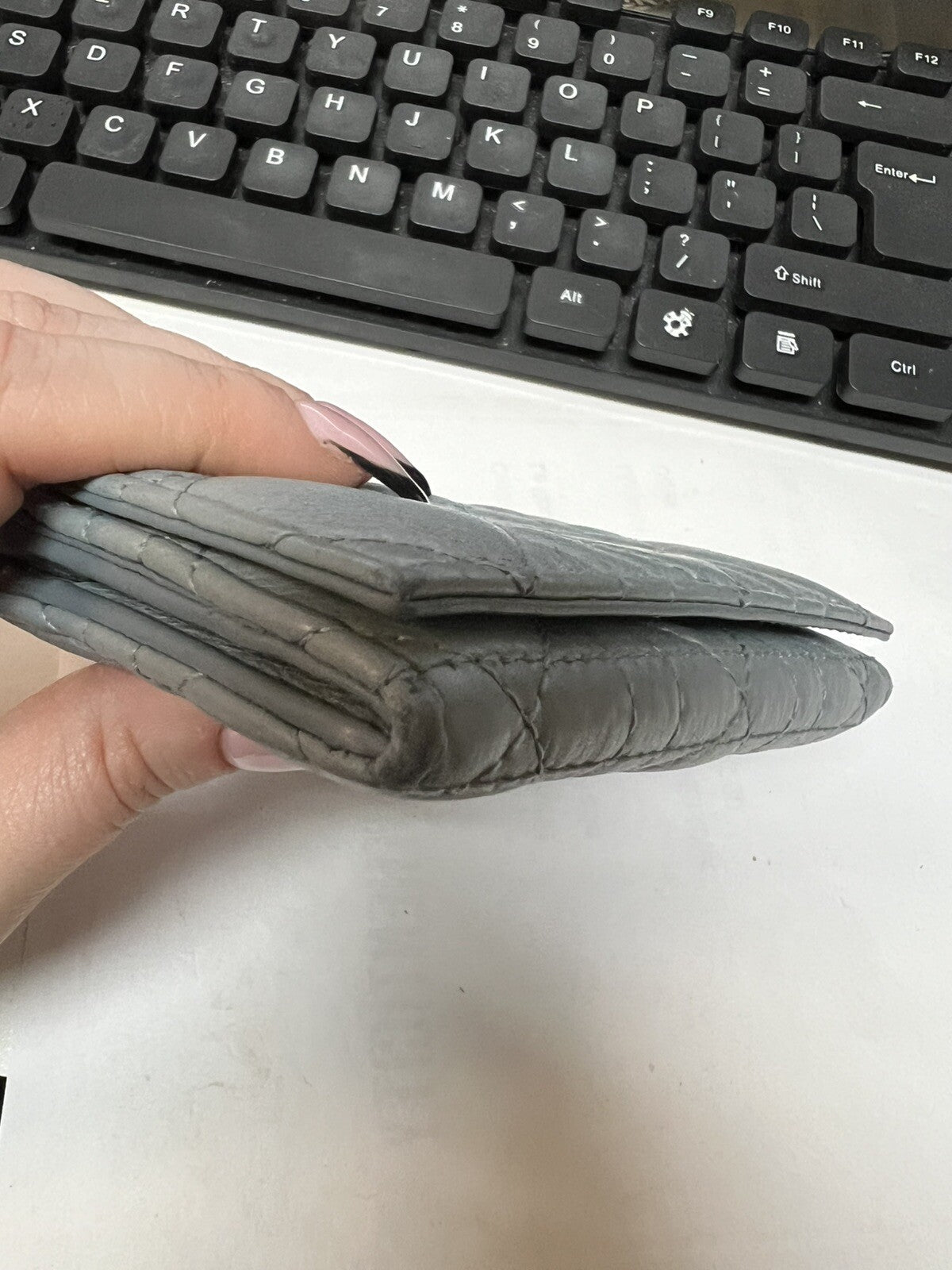 Dior Caro Glycine Wallet Cloud Blue Supple Cannage Calfskin