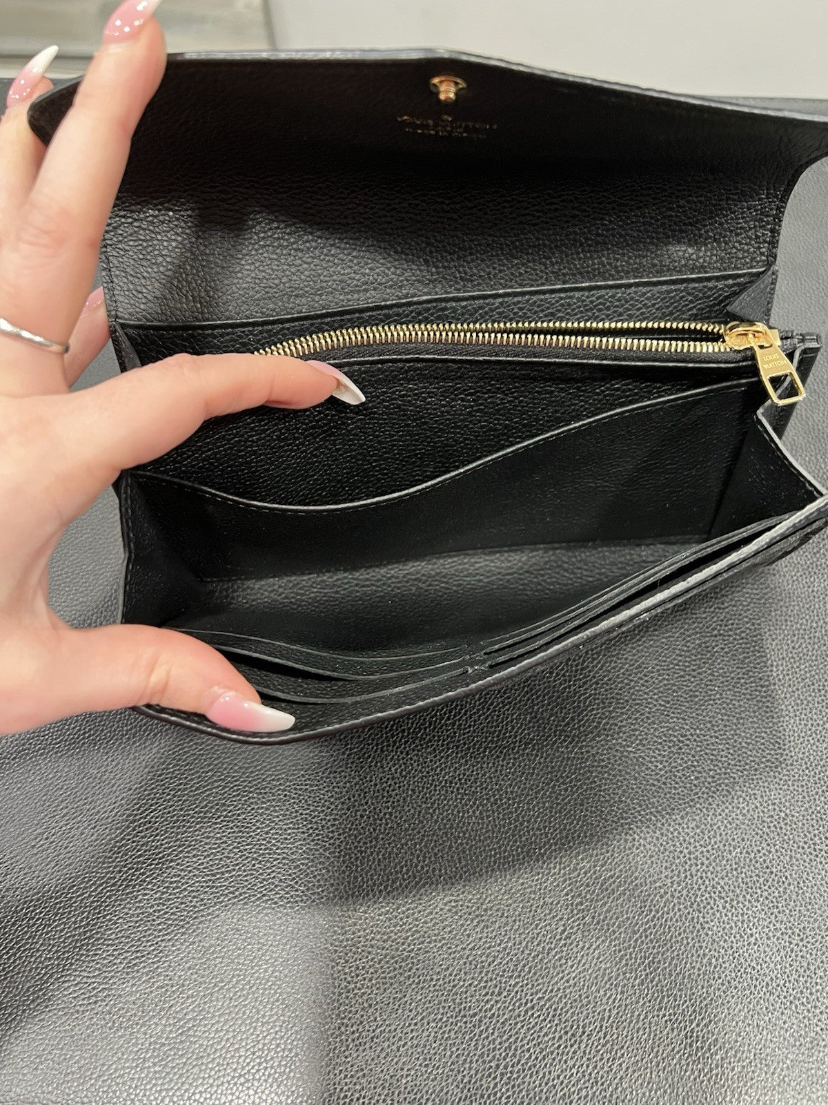 Louis Vuitton Empreinte Noir Sarah Wallet With Authenticity Retail $1030