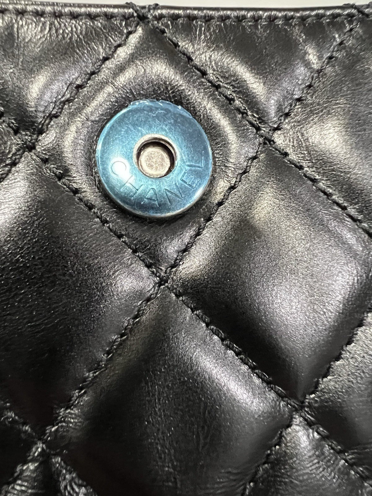 Chanel Black Quilted Pleats Clutch W/Authenticity & Duster