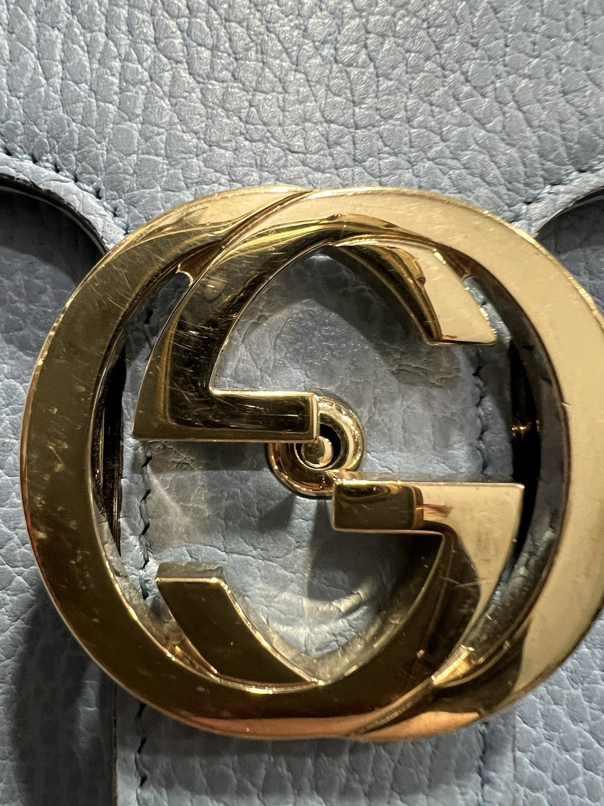 Gucci Light Blue Small Interlocking G Dollar Bag With Duster & Certificate