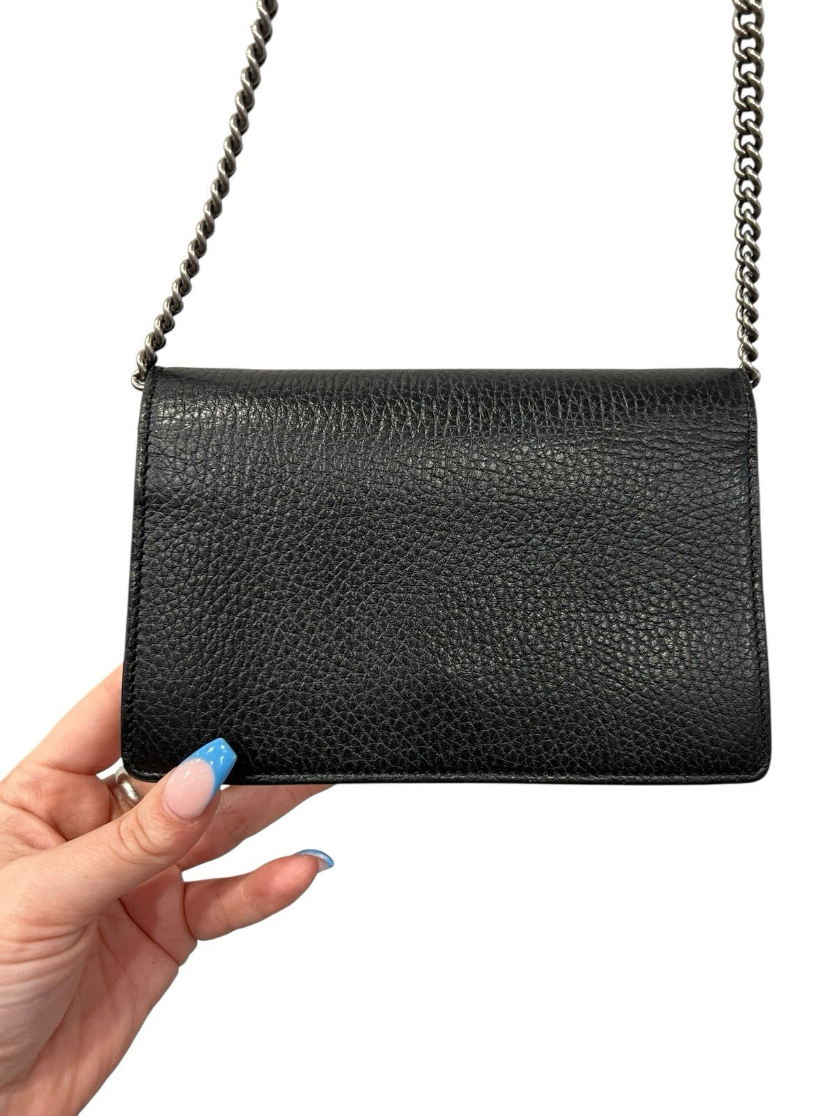 Gucci Dionysus Mini Black Leather Wallet On Chain