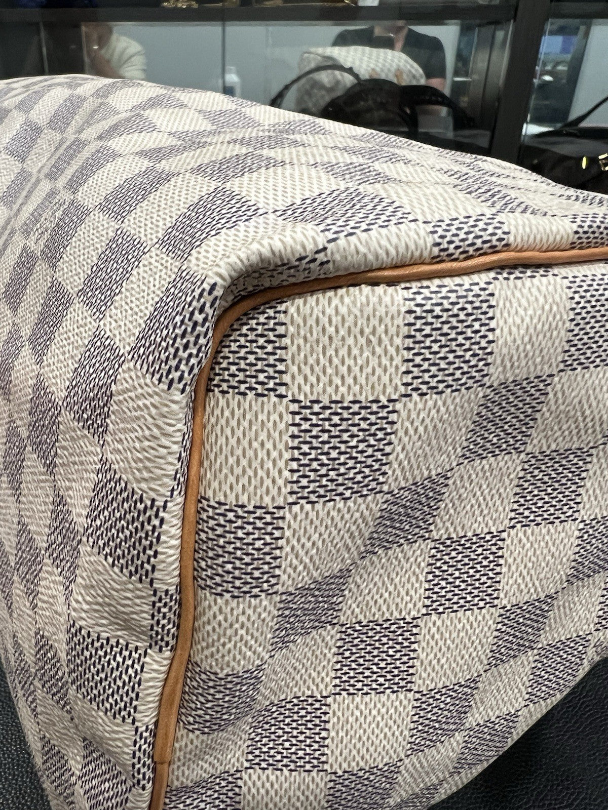 Louis Vuitton Damier Azure Speedy 35 W/Duster Lock & Certificate Of Authenticity