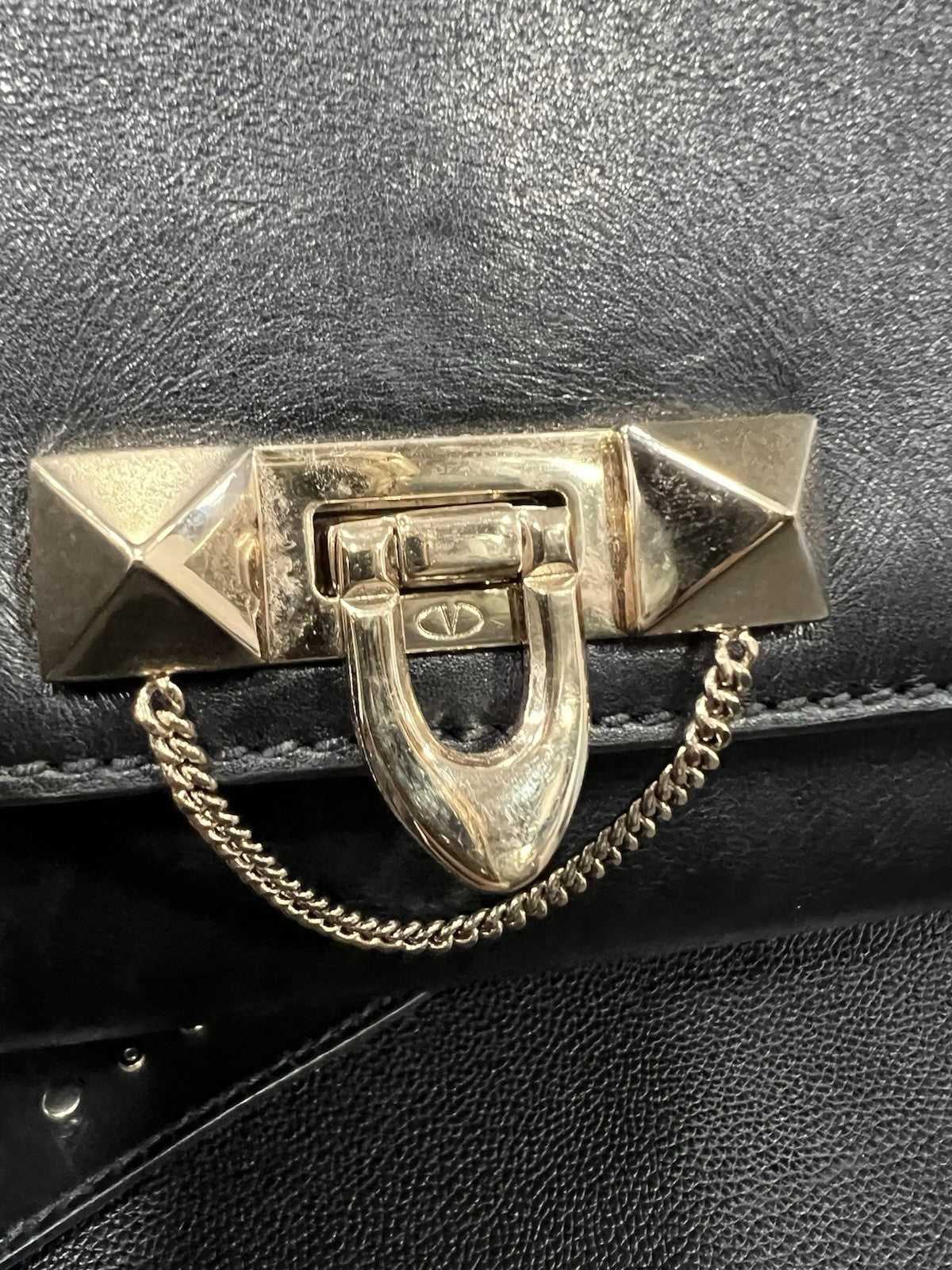 Valentino Garavani Demilune Flap Rockstud Leather Satchel Retail $2745