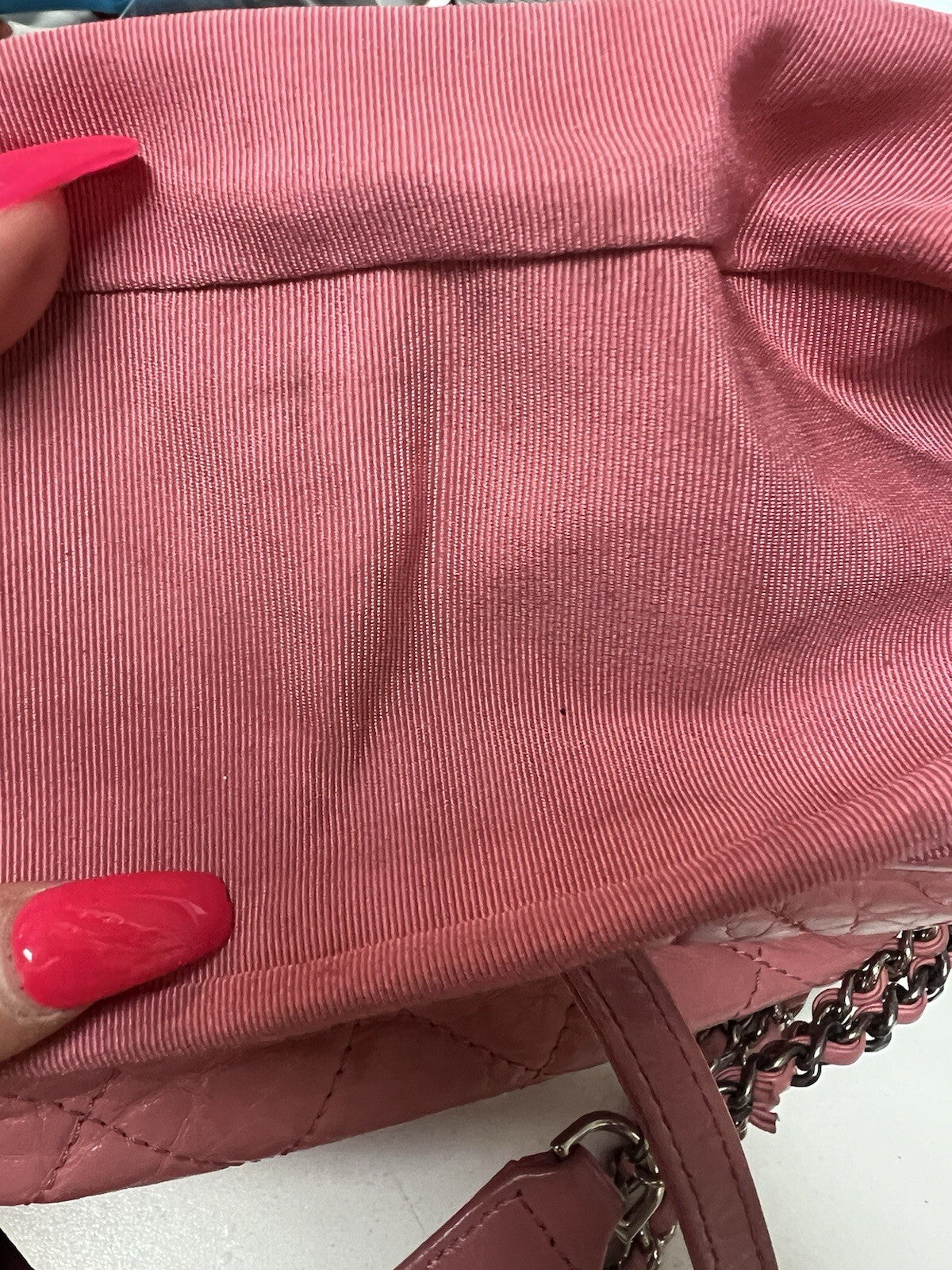 Chanel Gabrielle Pink Hobo Logo Handle Bag W/Certificate Of Authenticity