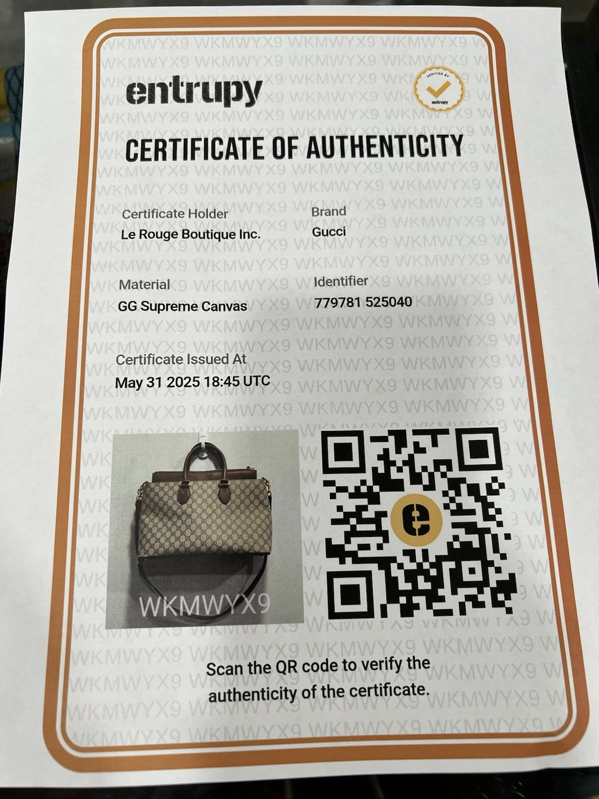 Gucci GG Supreme Large Zip Tote Crossbody With Authenticity