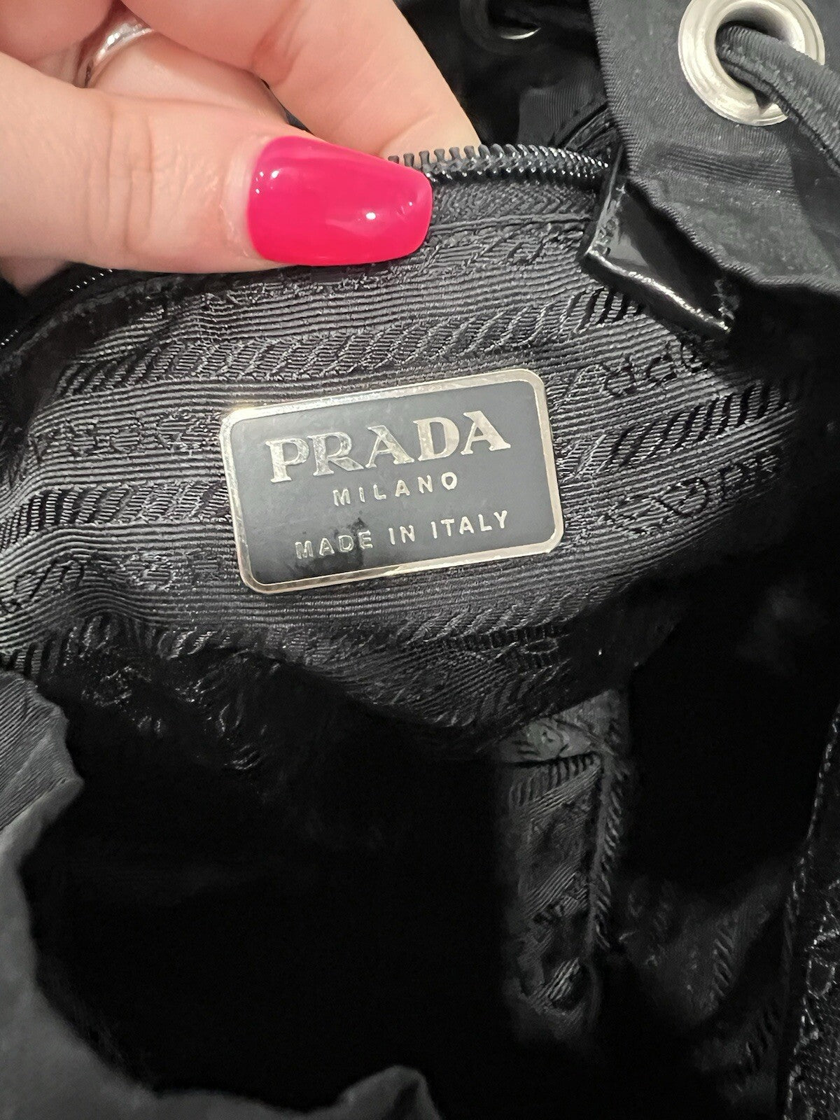 Prada Vela Nylon Tessuto Black Backpack With Certificate Of Authenticity
