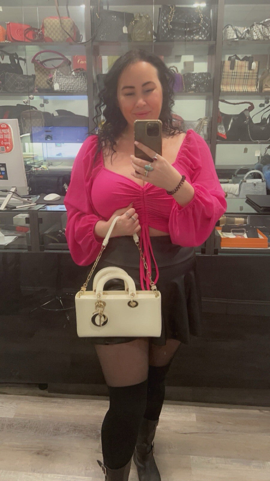 Christian Dior Lizard Ivory/Gold D-Joy Bag