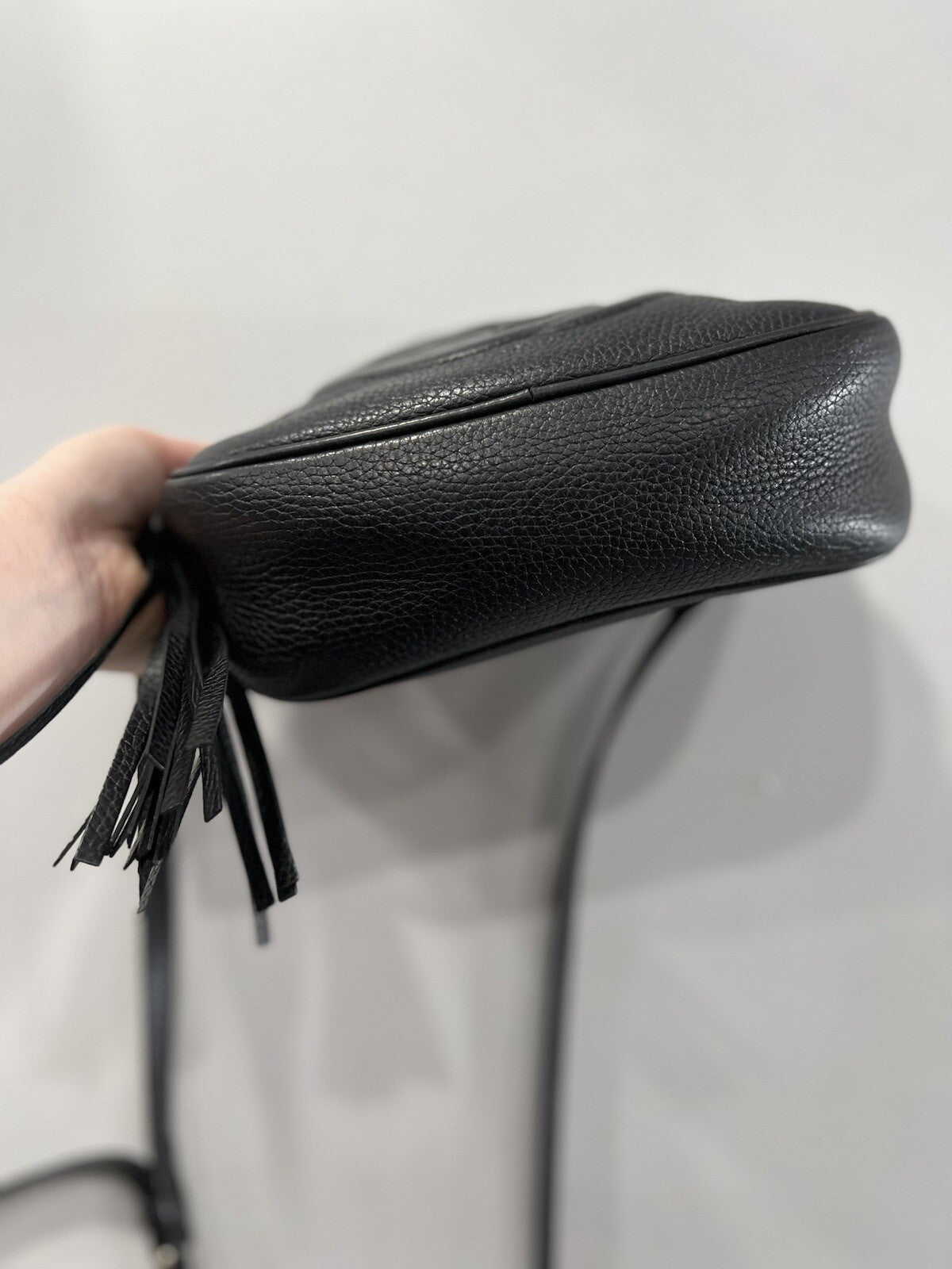 Gucci Black Leather Disco Crossbody Bag With Certificate Of Authenticity