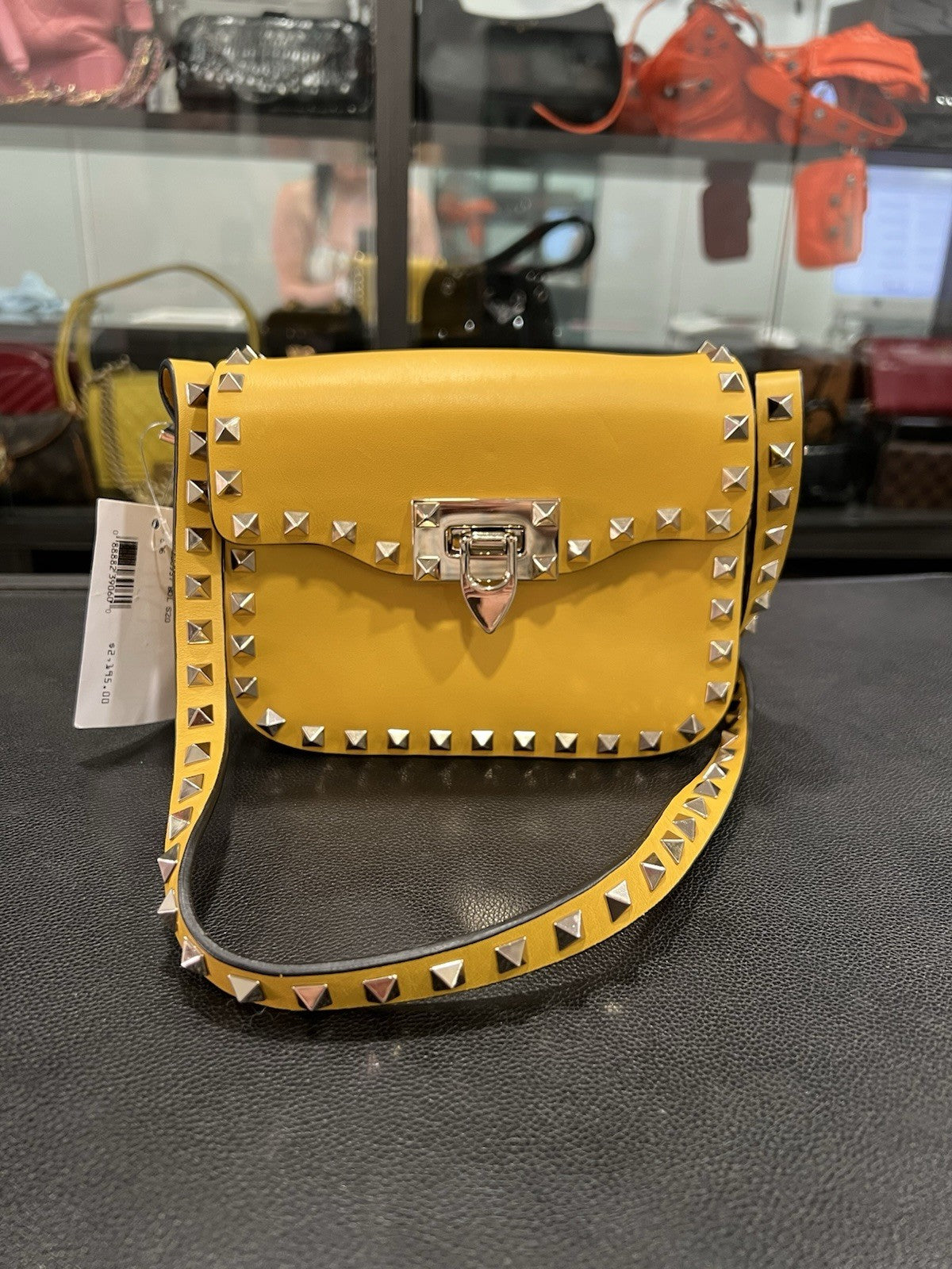 Valentino Garavani Yellow Rockstud Crossbody Small Bag Retail $2195