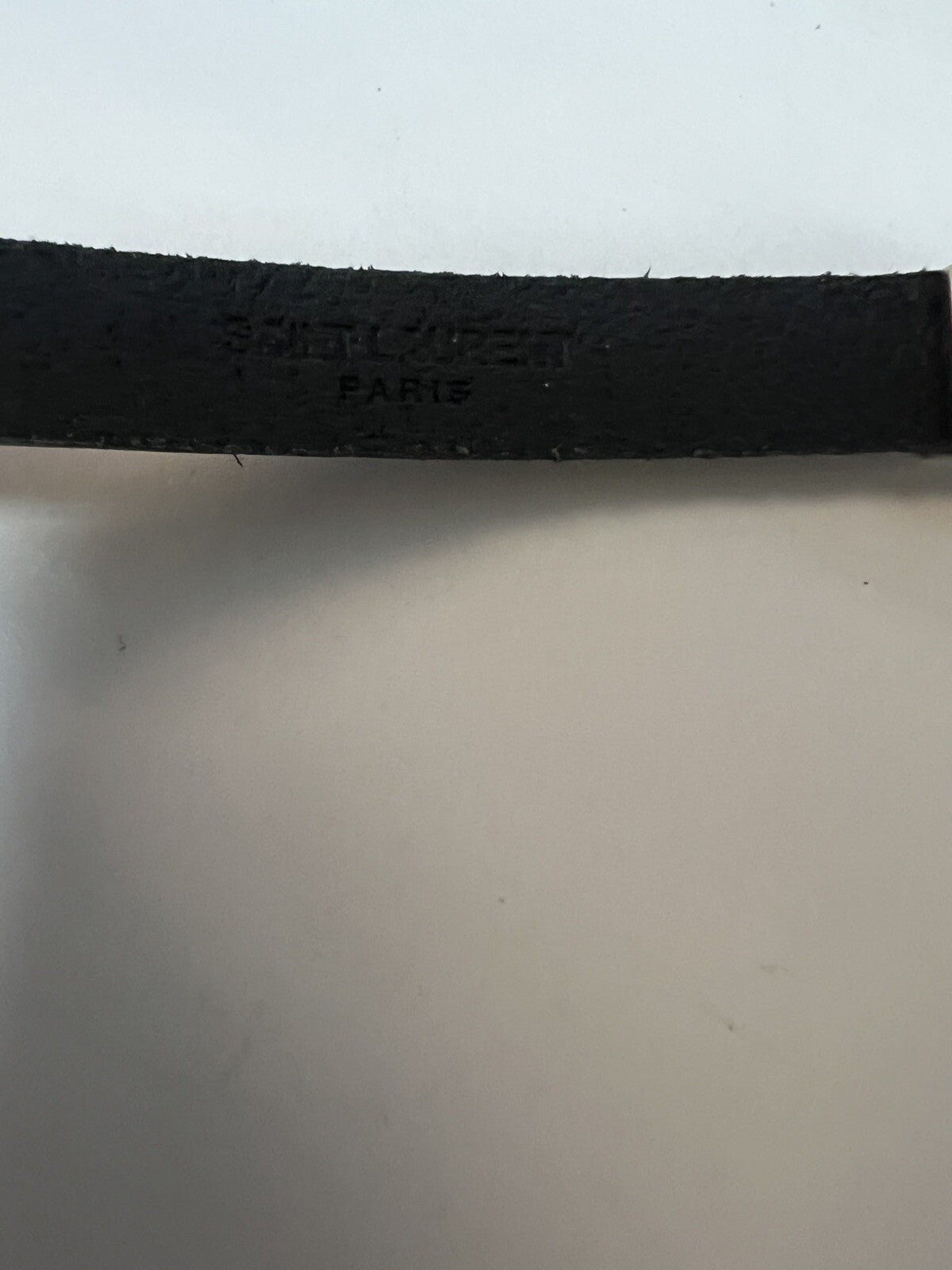 YSL Saint Laurent Black Leather Silver Logo Wrap Bracelet
