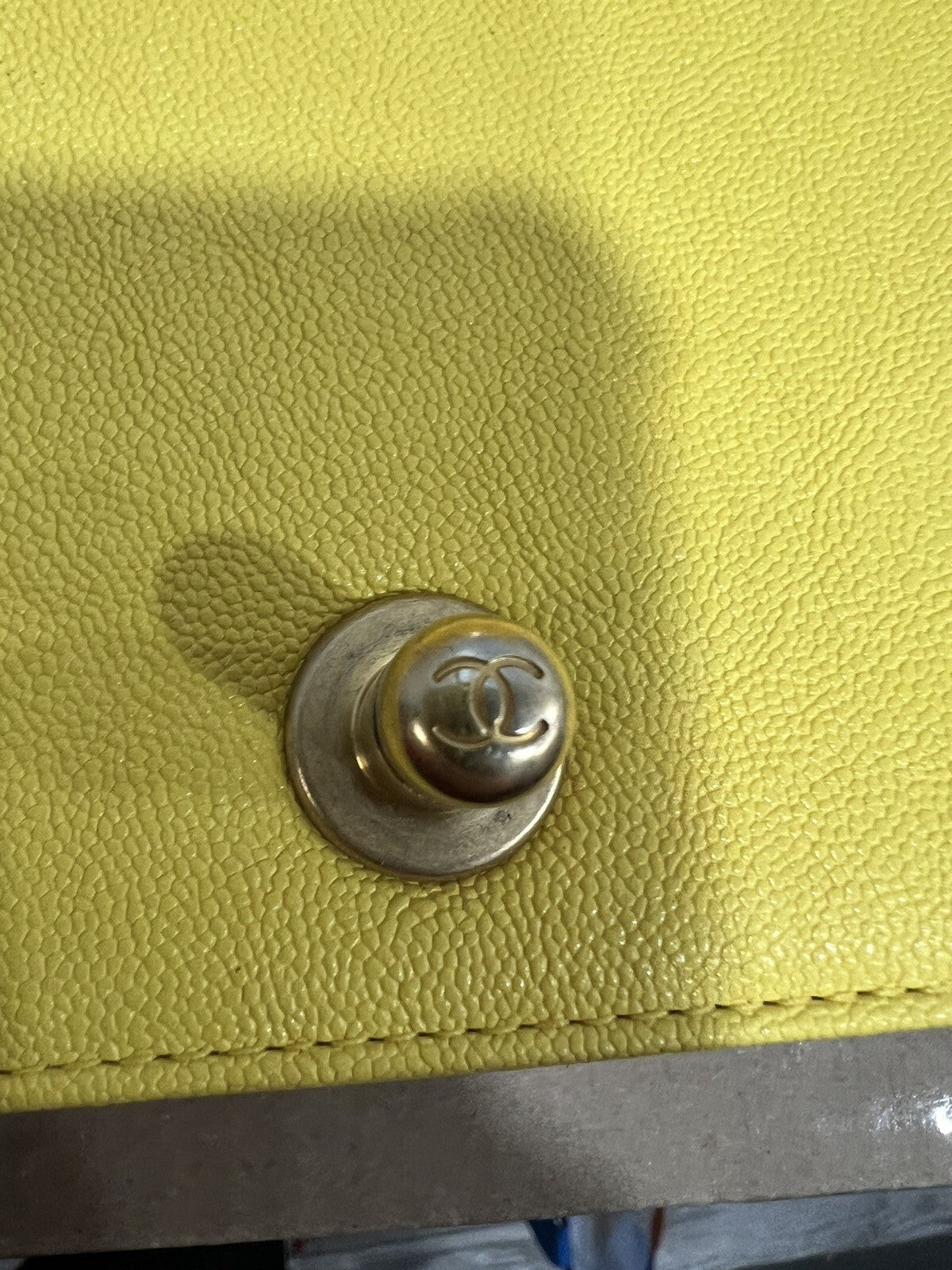 Chanel Caviar Small Yellow Boy Bag With Certificate Of Authenticity