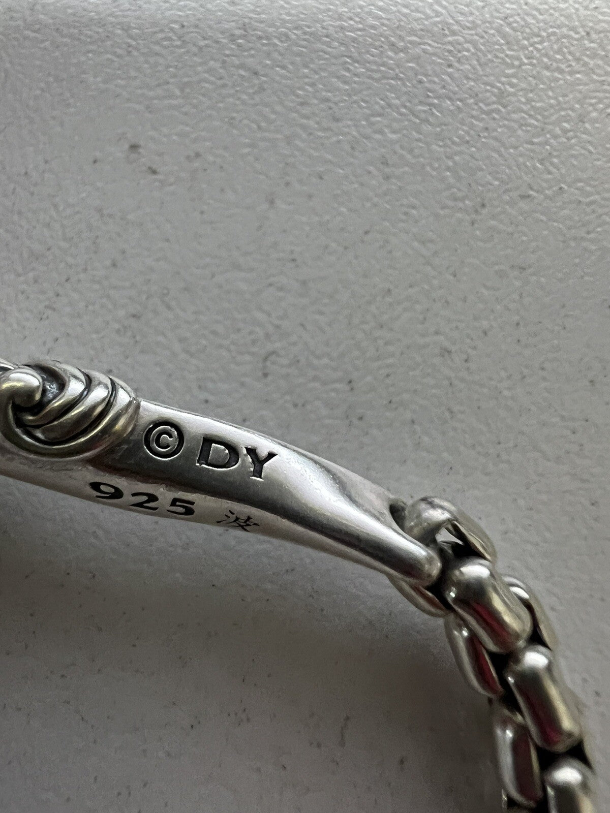 David Yurman .925 Sterling Silver Waves Dagger Bracelet Retail $850 7.25"