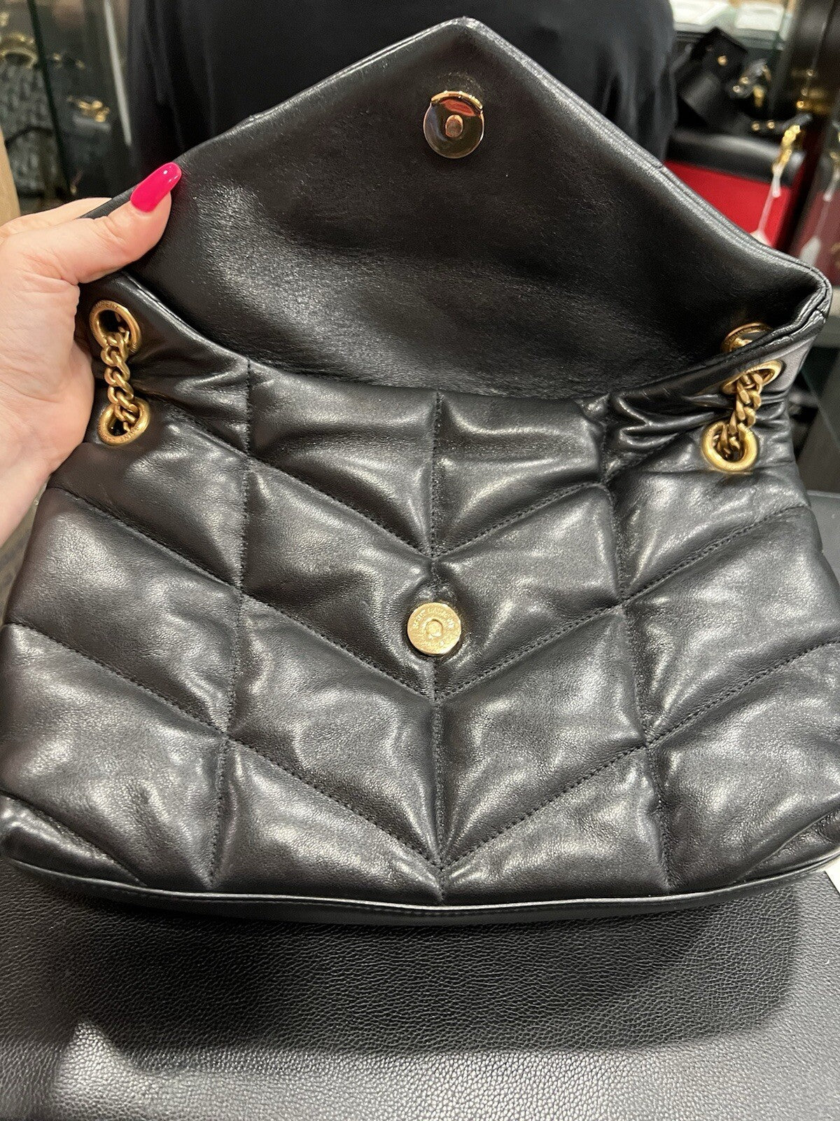 YSL Saint Laurent Small Lou Puffer Flap Bag  W/Certificate  MSRP $3300