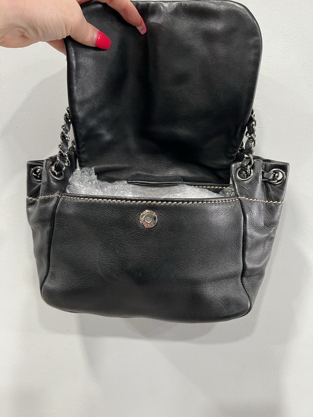 Chanel Wild Stitch Lambskin Chain Bag W/Certificate Of Authenticity