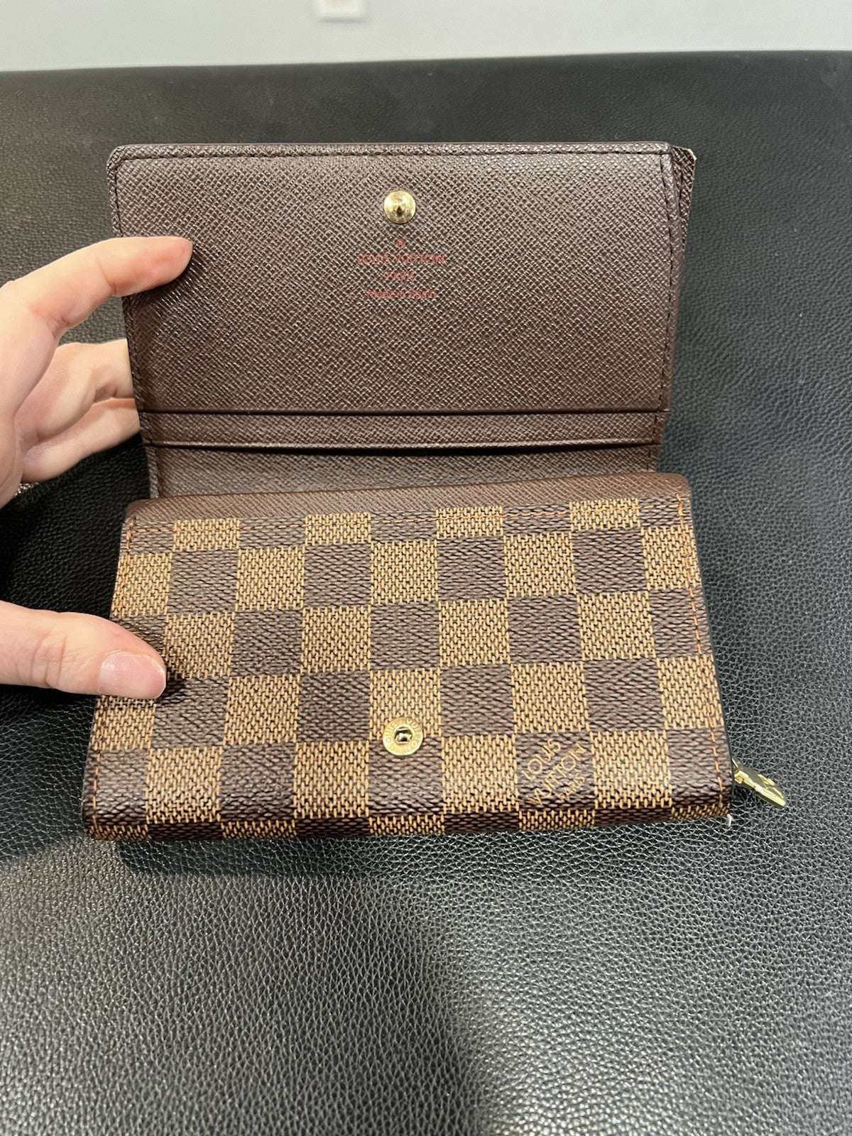 Louis Vuitton Damier Ebene Porte Monnaie Billets Tresor Wallet W/Authenticity