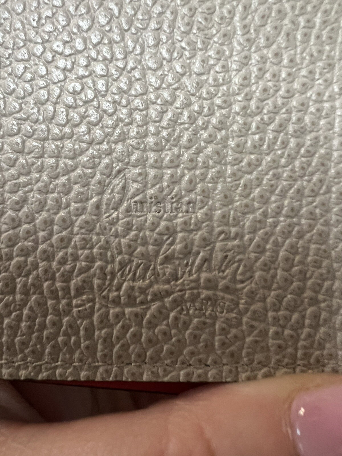 Christian Louboutin Beige Leather Spike Card Case