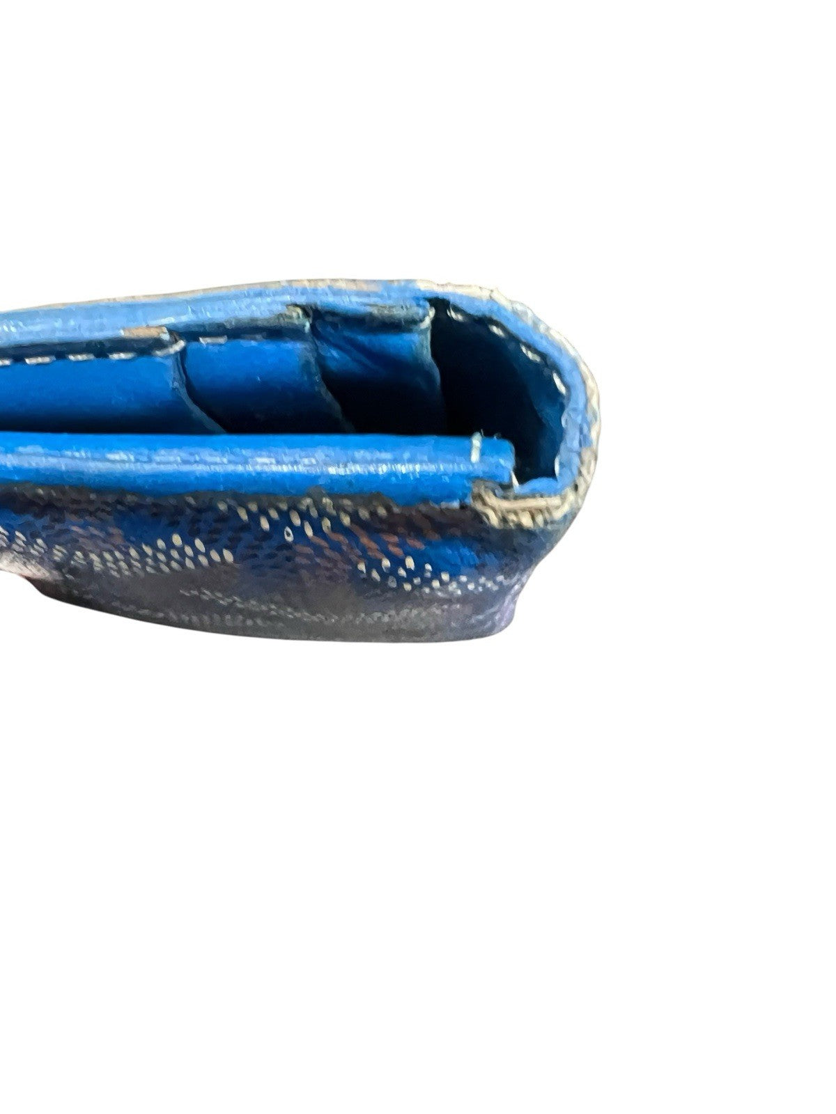 Goyard Saint Marc Sky Blue Card Wallet Box Duster Authenticity Retail $1100