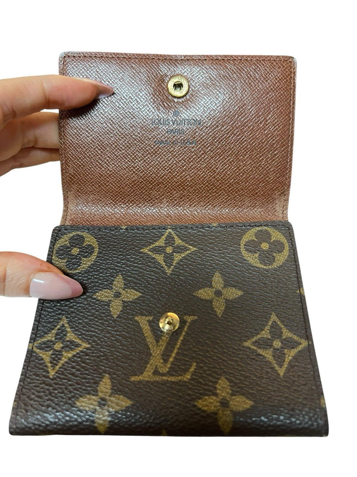 Louis Vuitton Monogram Canvas Trifold Card Holder Duster & Authenticity