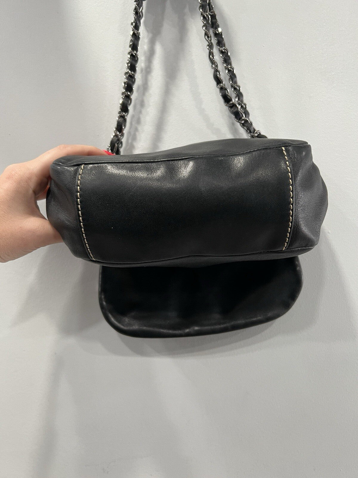 Chanel Wild Stitch Lambskin Chain Bag W/Certificate Of Authenticity