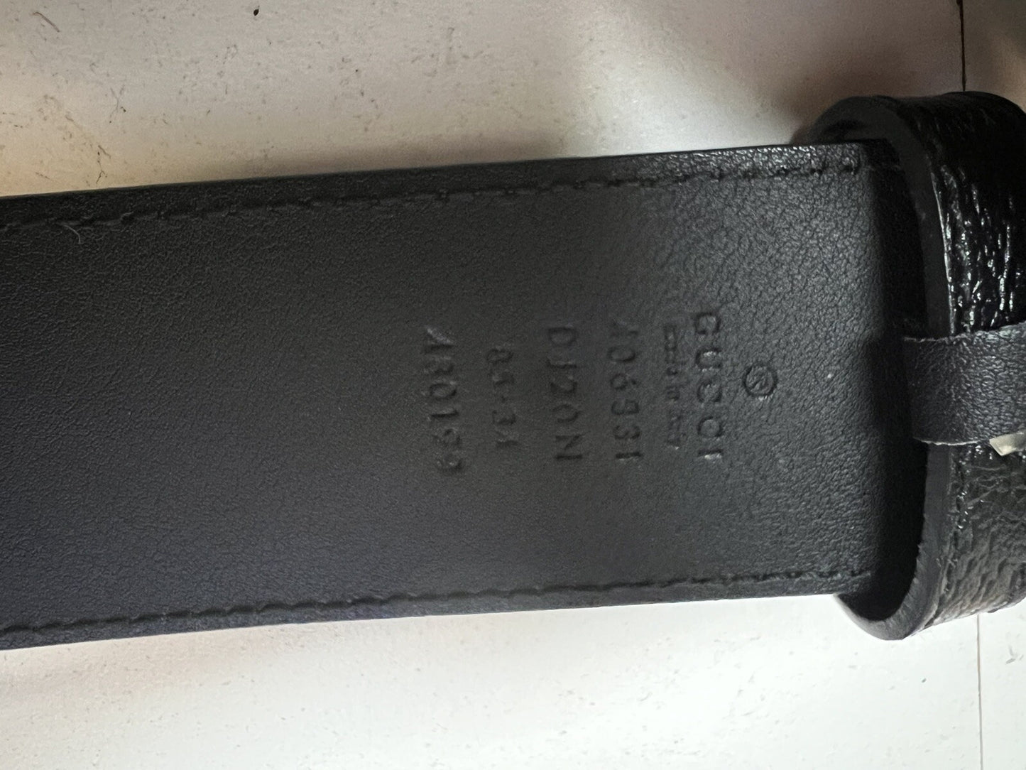 Gucci Marmont GG Silver/Black Leather 85cm/34 Belt Retail $540