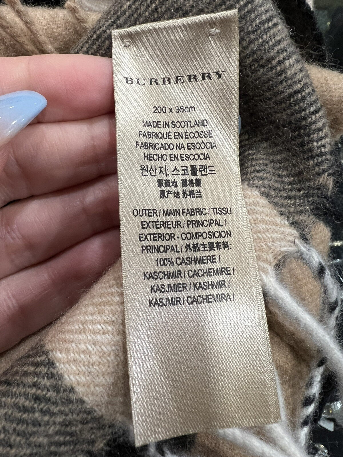 Burberry Cashmere Check Scarf Scarf