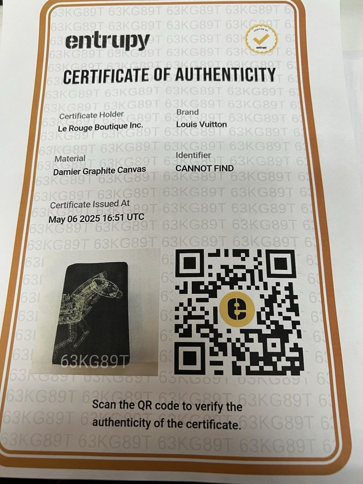 Louis Vuitton Pocket Organizer Damier Graphite Stamps Black With Authenticity