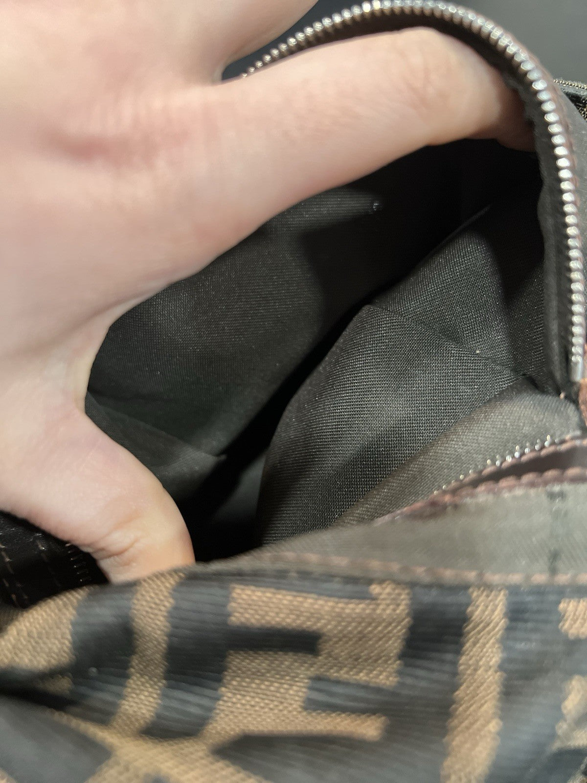 Fendi Zucca FF Mama Baguette Shoulder Bag With Authenticity