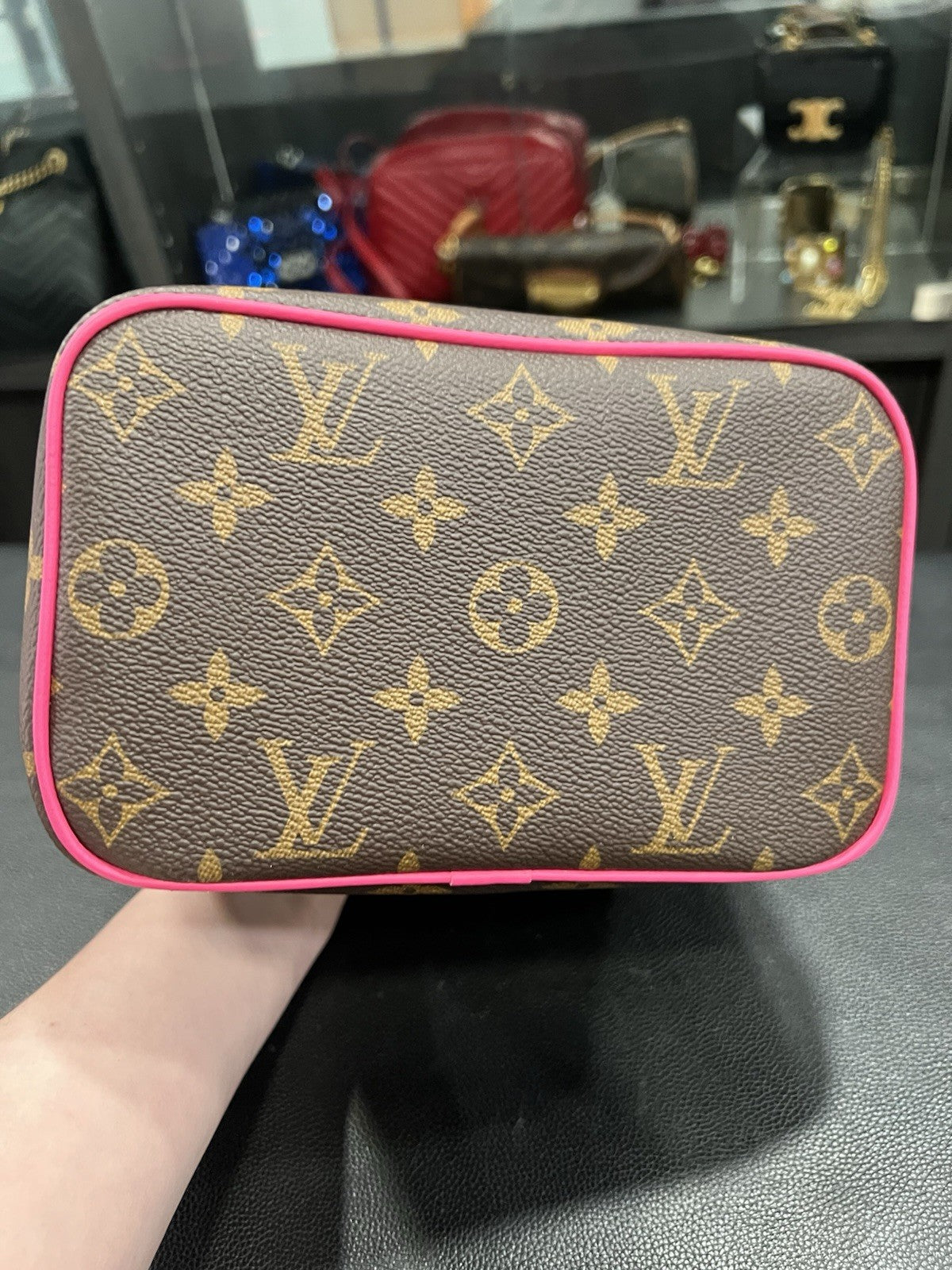 Louis Vuitton BB Nice Monogram & Pink Bag With Box Duster & Certificate