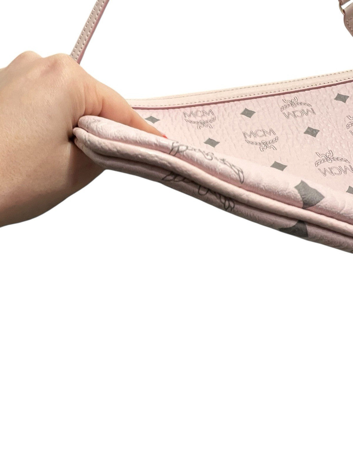 MCM Pink/Grey Insert Pouch Bag (NWOT) Authentic