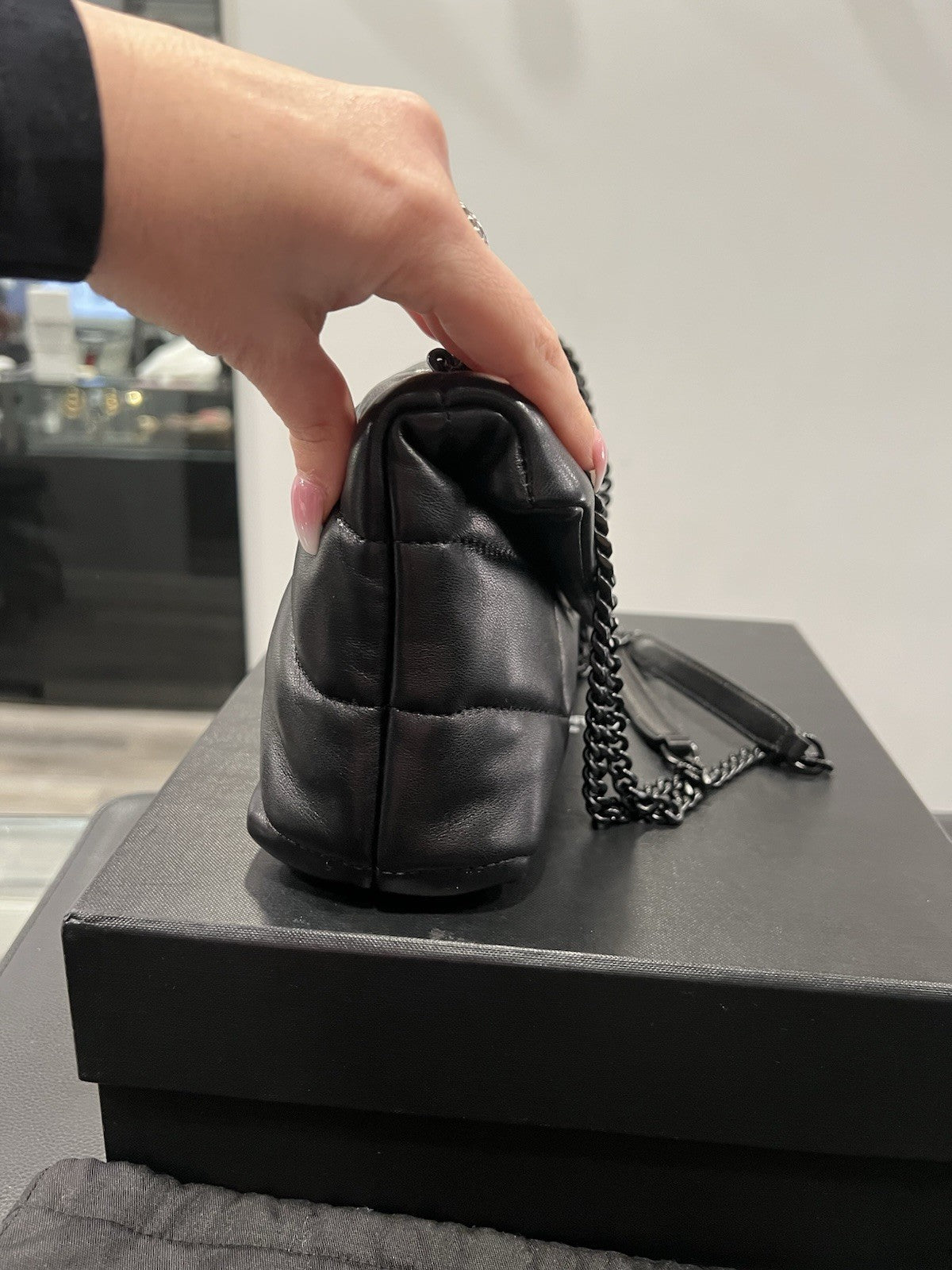 YSL Saint Laurent Toy Puffer In Lambskin Retail $2490 Box & Duster