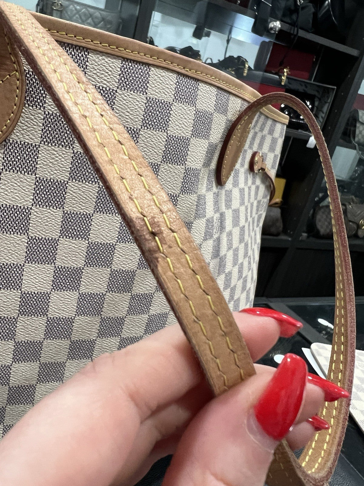 Louis Vuitton Damier Azure GM Neverfull With COA & Insert